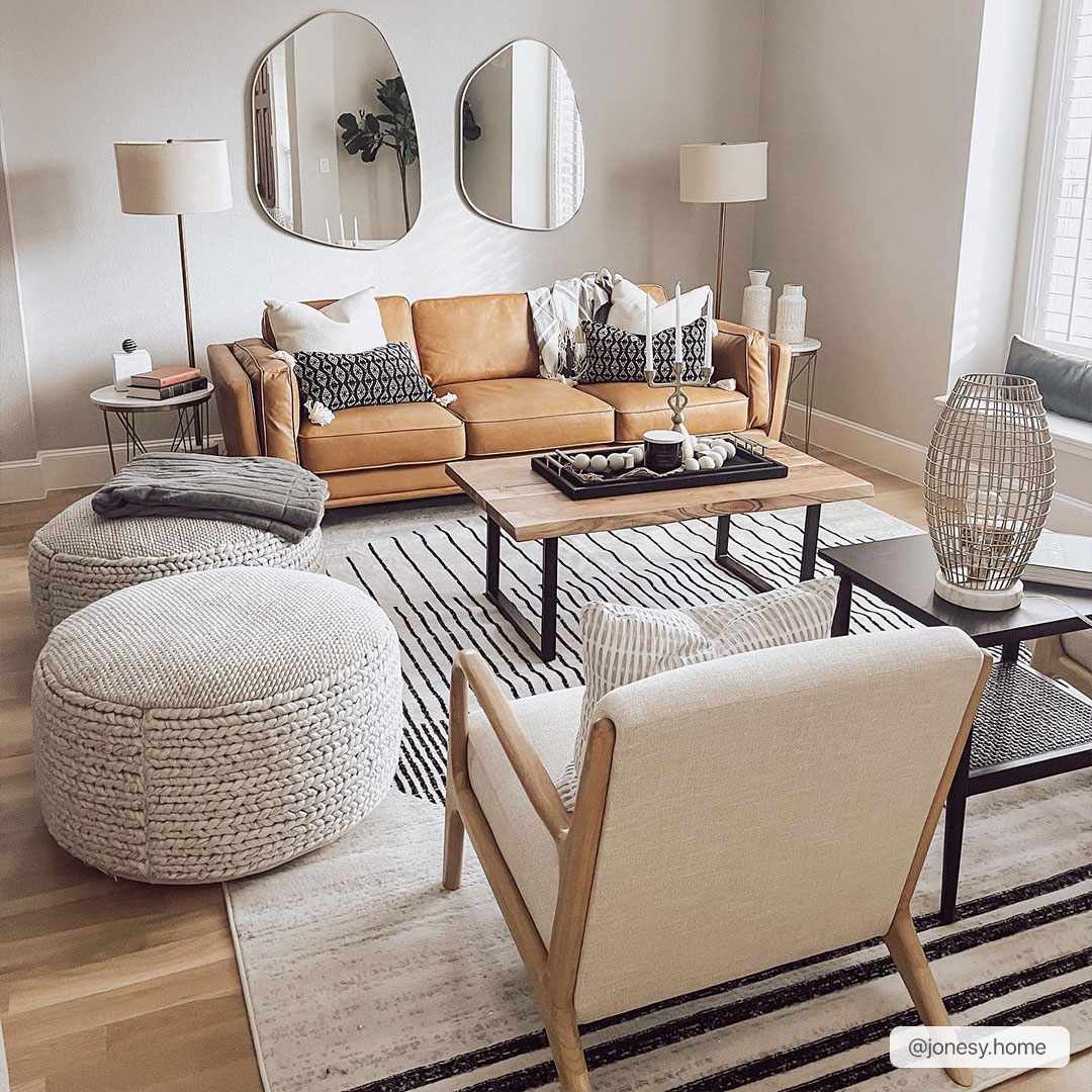 Angus Abstract Black and White Area Rug Hauteloom LLC