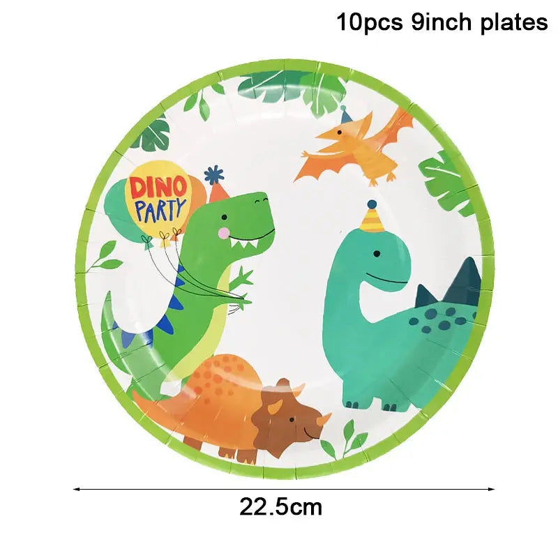 Dinosaur Party Supplies Dinosaur Tableware Set Happy Birthday Decorations Kids OMEZMART