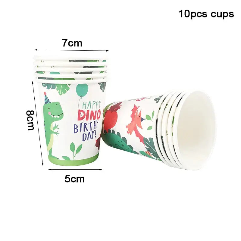 Dinosaur Party Supplies Dinosaur Tableware Set Happy Birthday Decorations Kids OMEZMART