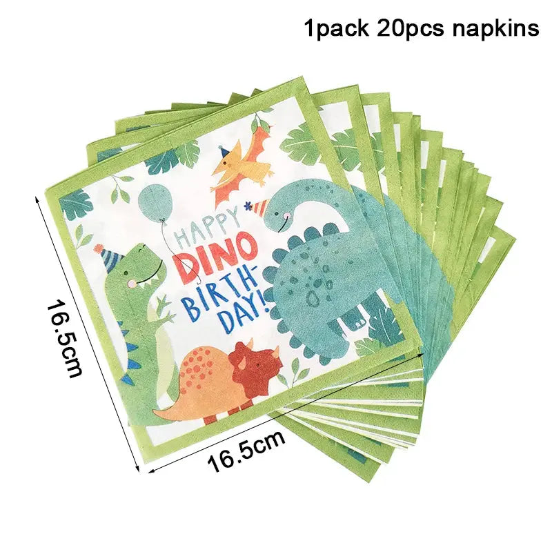 Dinosaur Party Supplies Dinosaur Tableware Set Happy Birthday Decorations Kids OMEZMART