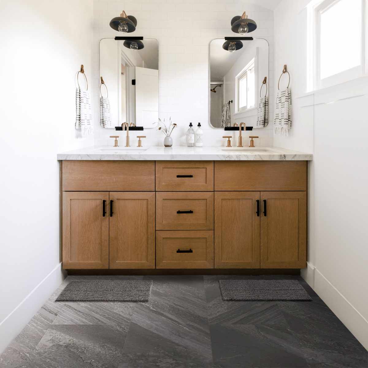 Washable Bath Mat, Dark Gray