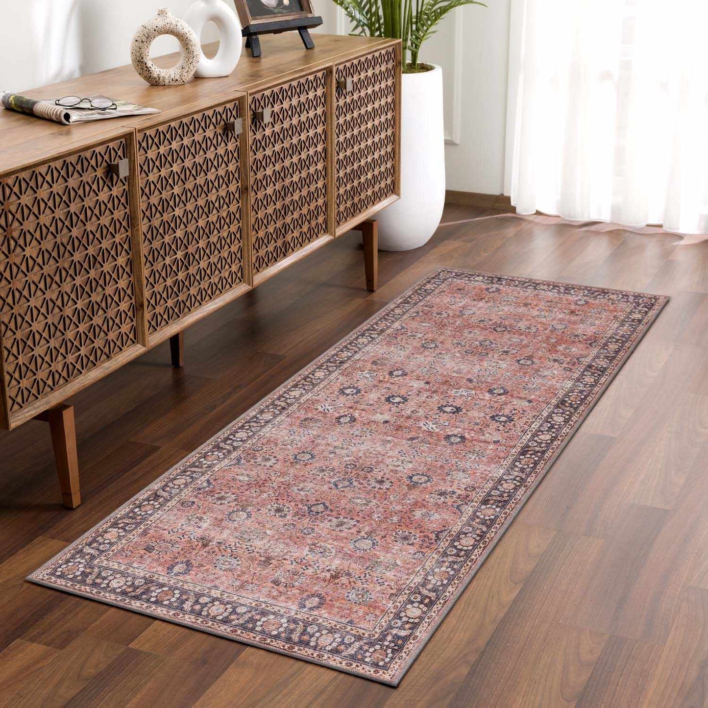 Ganyangan Red Washable Rug Hauteloom LLC