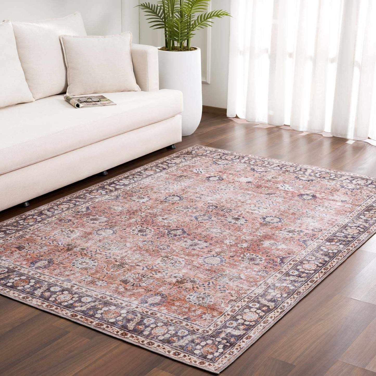 Ganyangan Red Washable Rug Hauteloom LLC