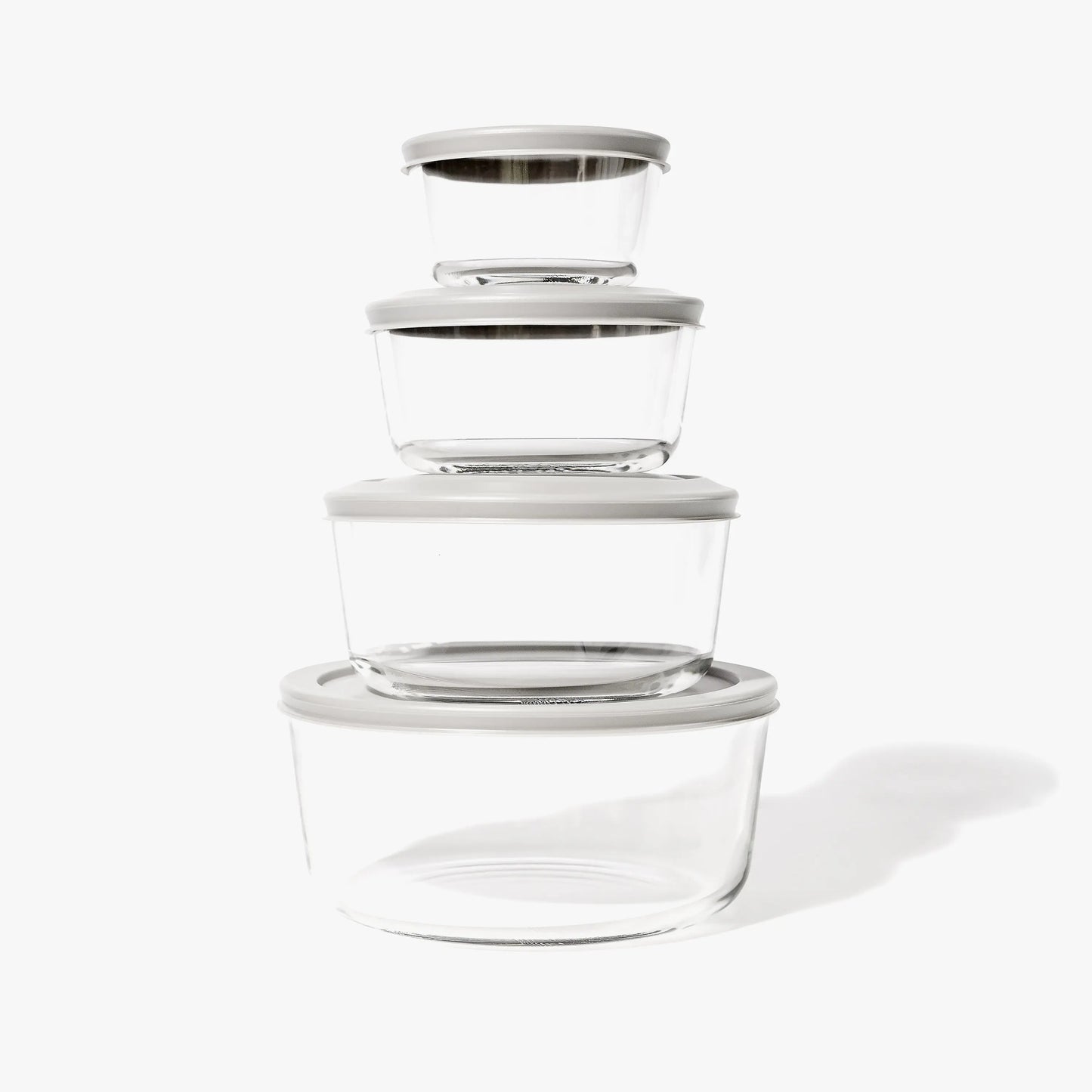 Glass Food Storage Containers - 8 Piece Round Nesting Space-Saving Set Dura Living LLC