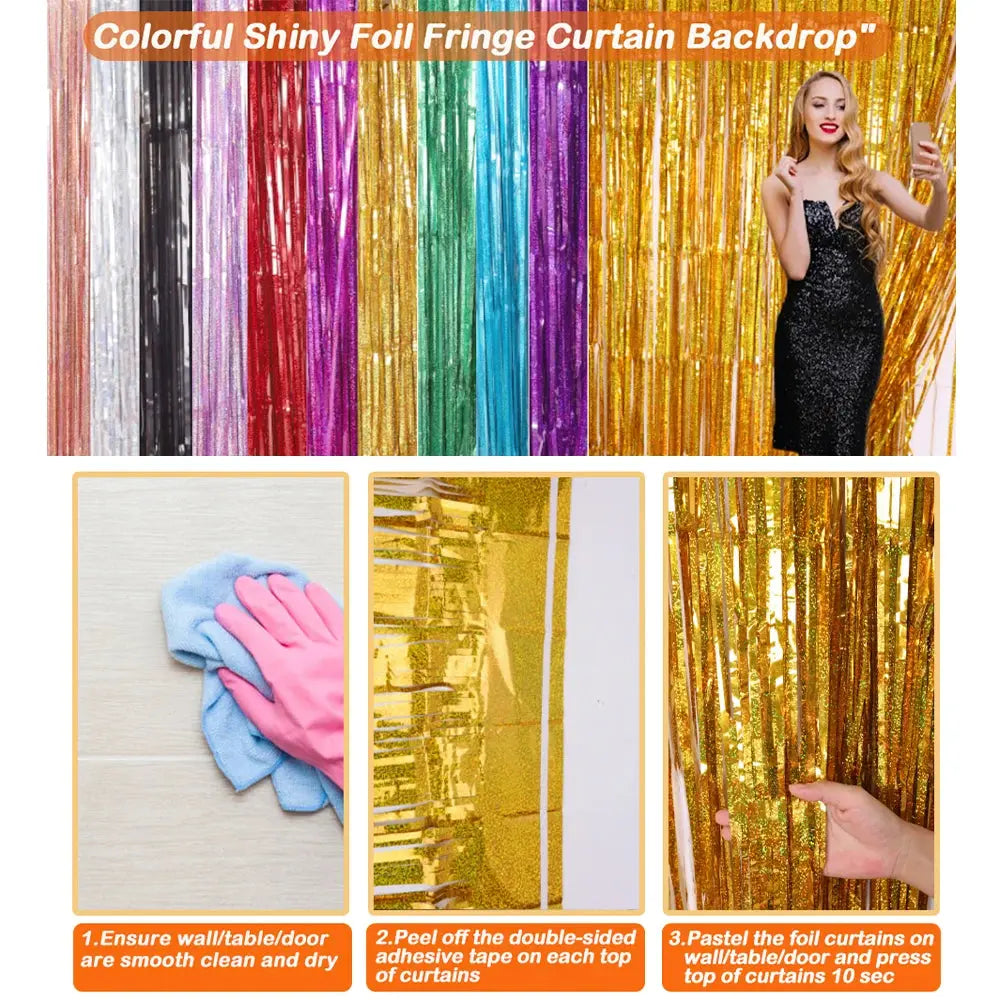 Birthday Party Wall Drapes Photo Zone Backdrop OMEZMART