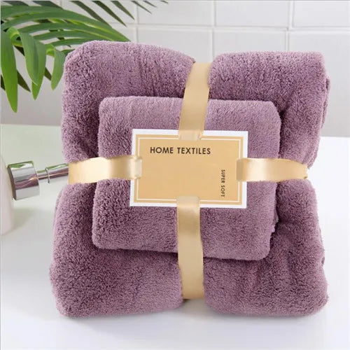 Coral Fleece Drying Towel Microfibre Bath Towel Set