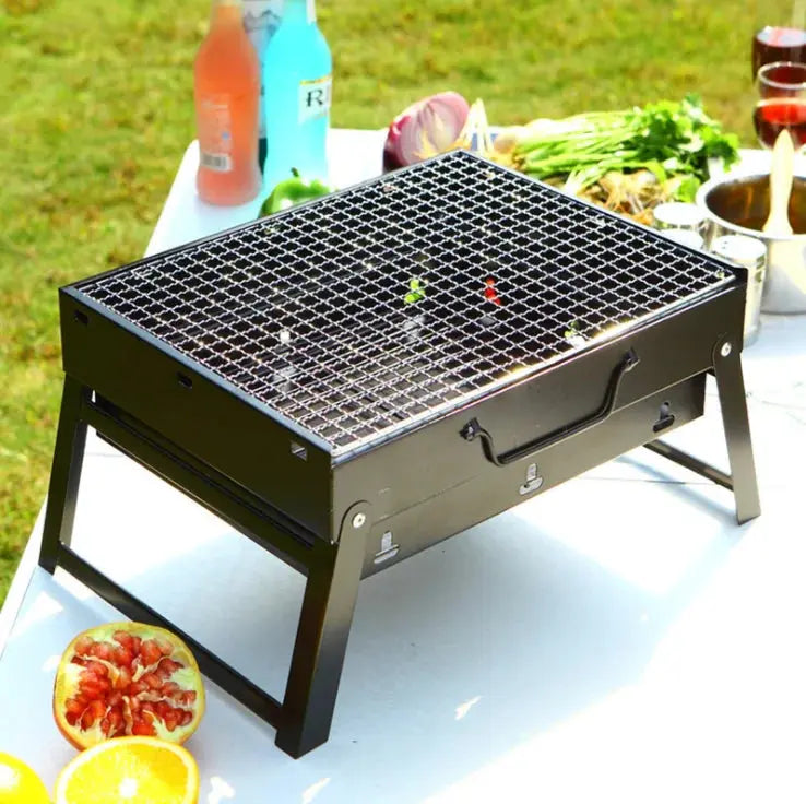 Barbecue Grill Portable Folding BBQ Grill Tabletop Outdoor Stainless Steel OMEZMART