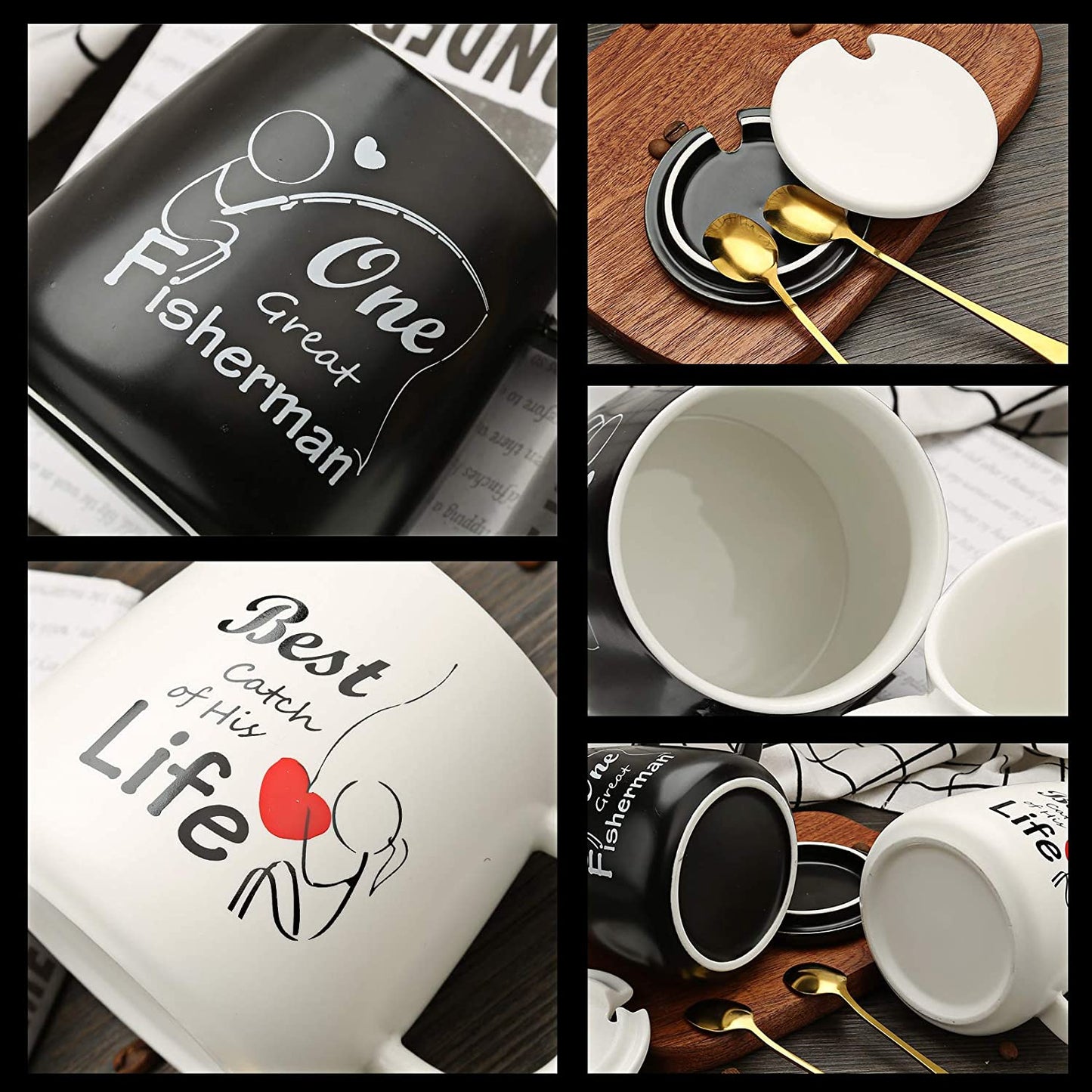 Coffee Couple Mugs Gift Set | Unique Engagement & Wedding Gifts for Couples