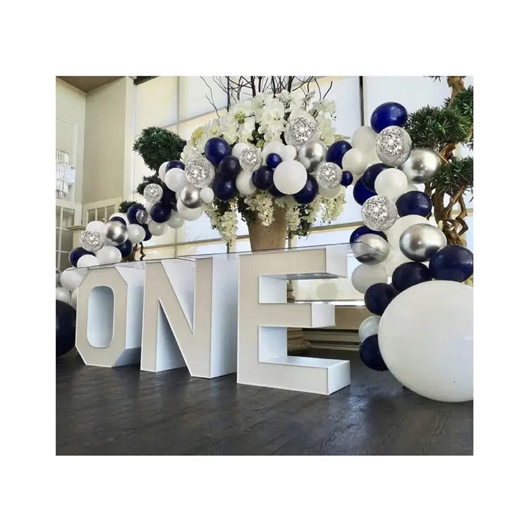 Party Decoration Silver Blue Balloon Garland Set OMEZMART