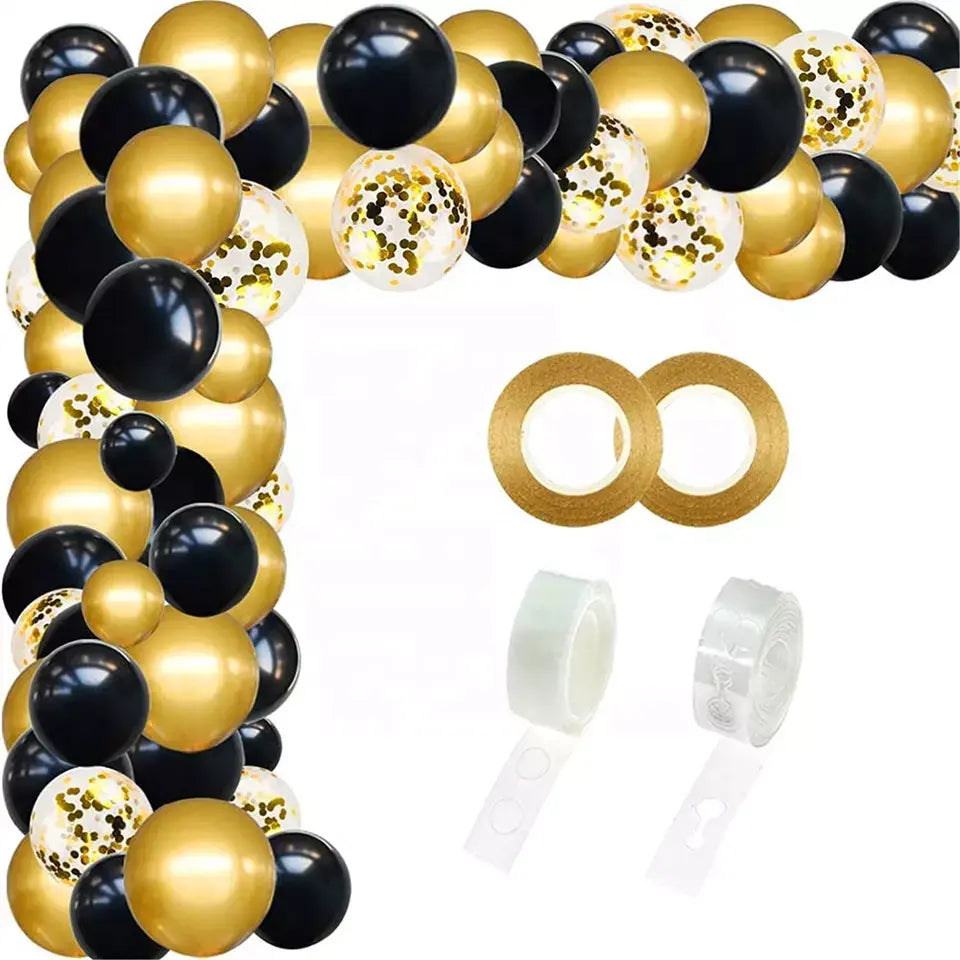 Black and Gold Balloon Garland Arch Kit Party Decorations for Party Decorations OMEZMART