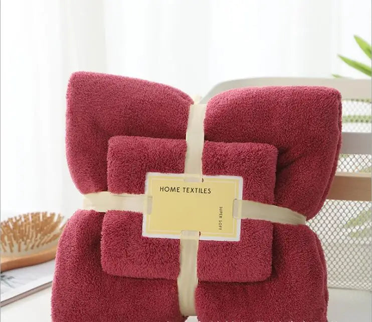 Coral Fleece Drying Towel Microfibre Bath Towel Set