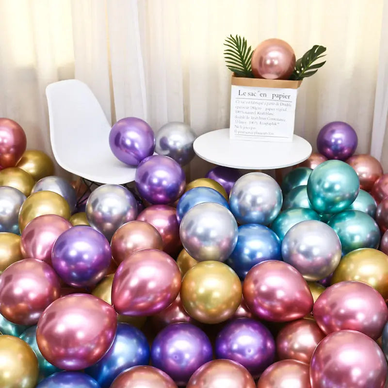 Partycool Birthday Party Supplies Metal Latex Balloons OMEZMART