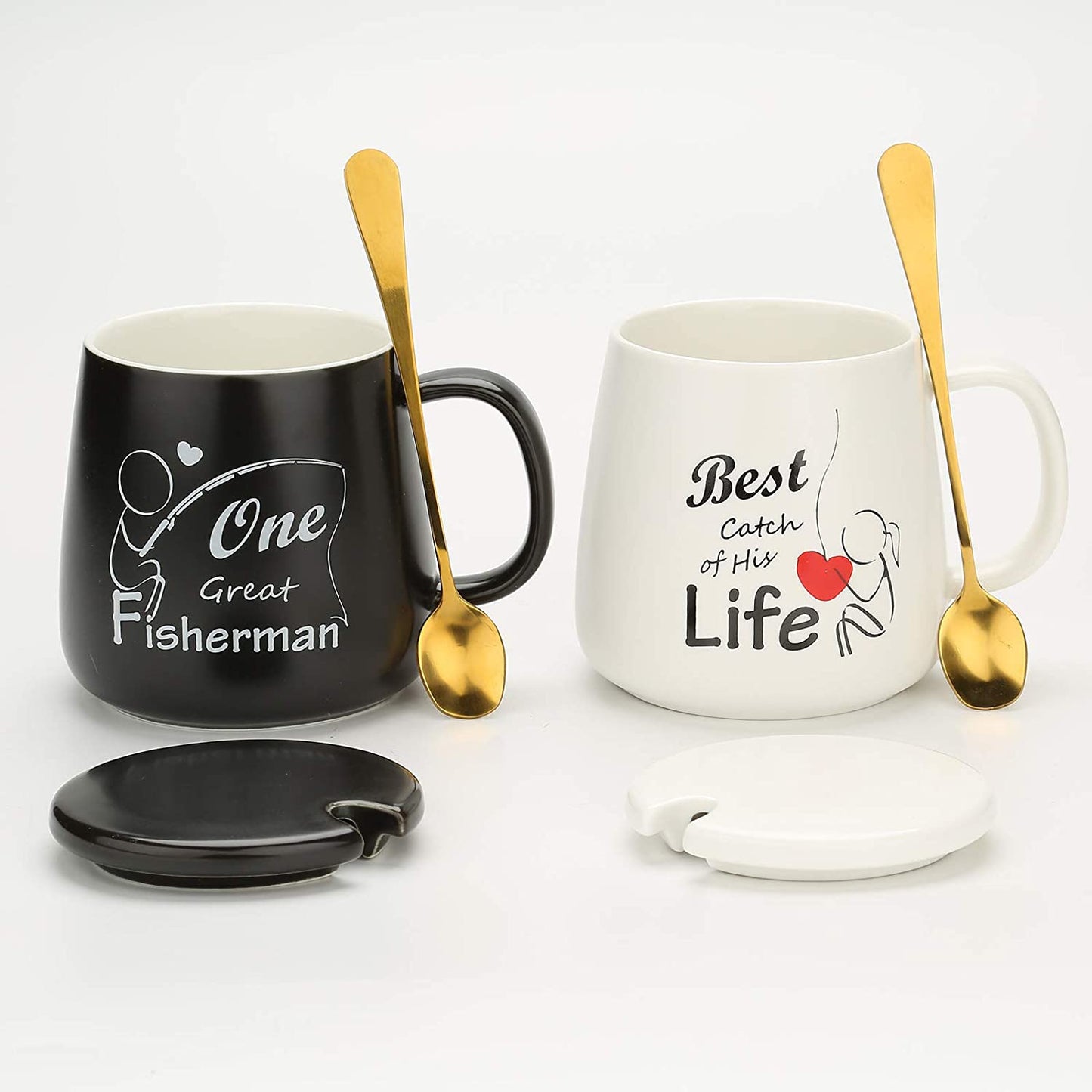 Coffee Couple Mugs Gift Set | Unique Engagement & Wedding Gifts for Couples