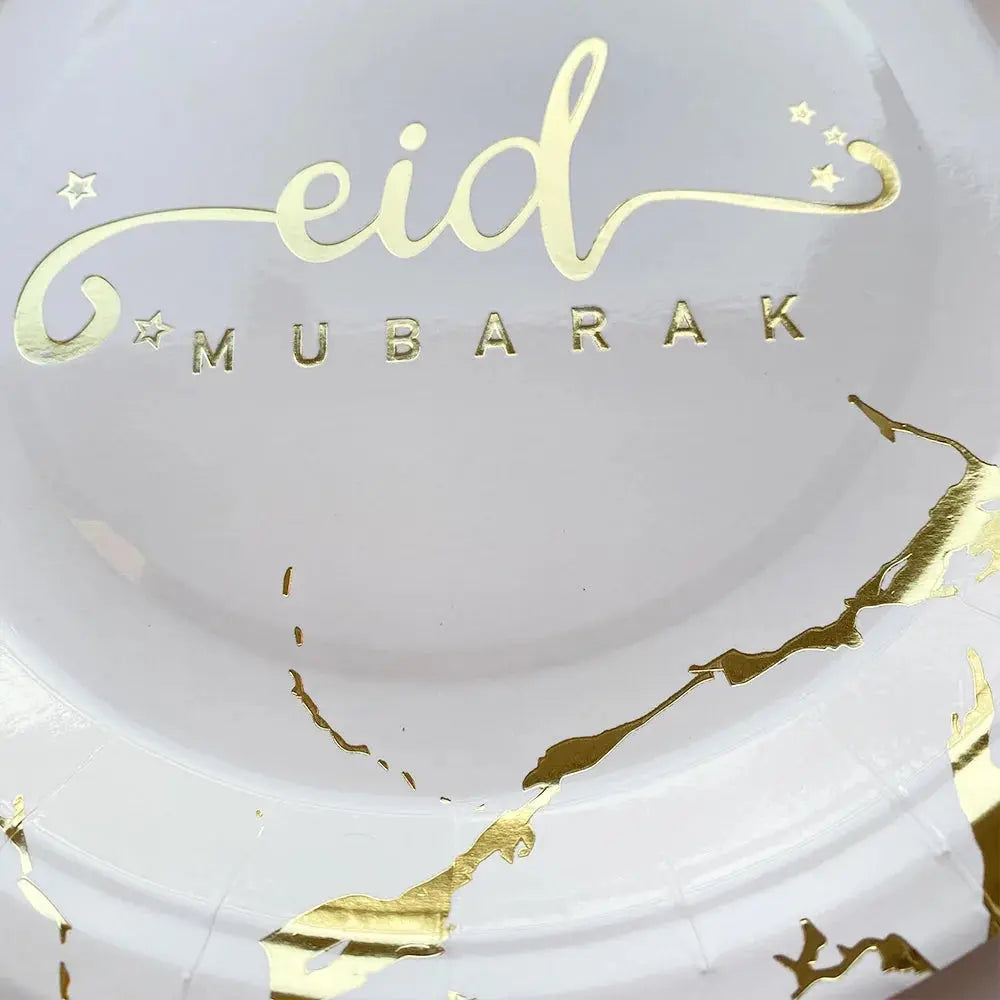 Ramadan Decoration Party Supplies EID Mubarak Paper Plate Cup OMEZMART