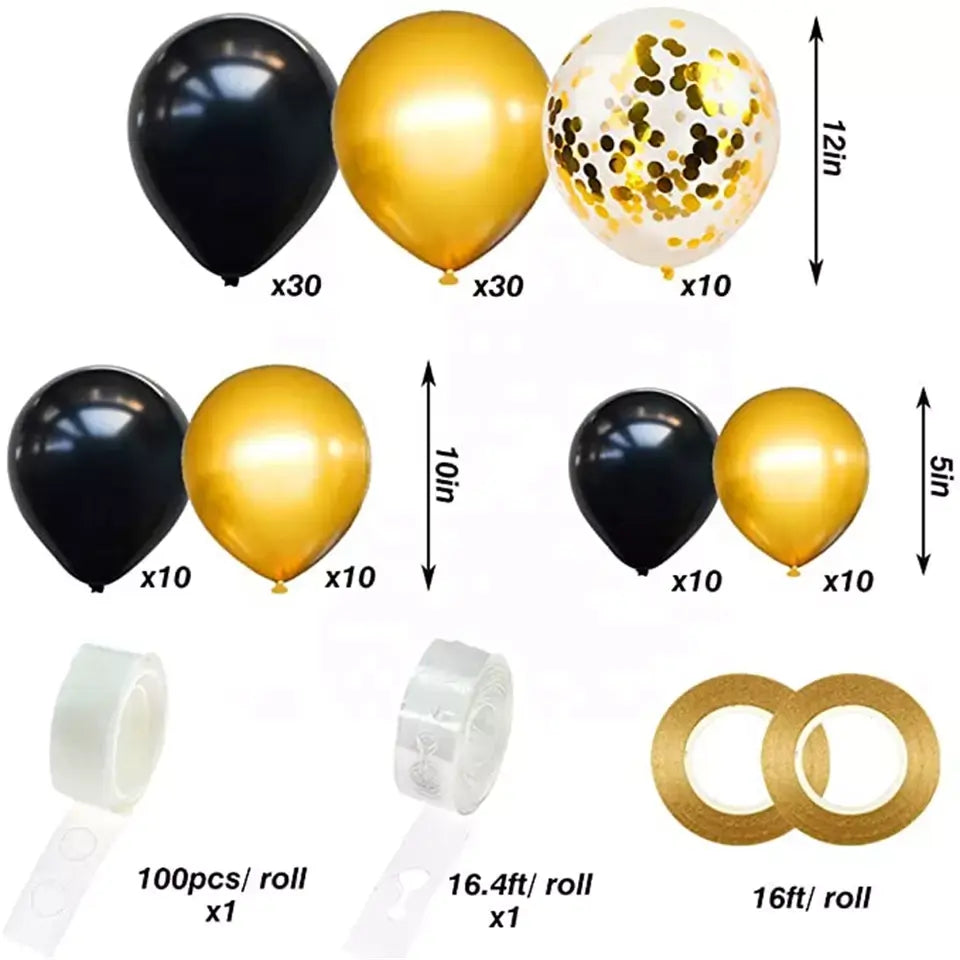 Black and Gold Balloon Garland Arch Kit Party Decorations for Party Decorations OMEZMART