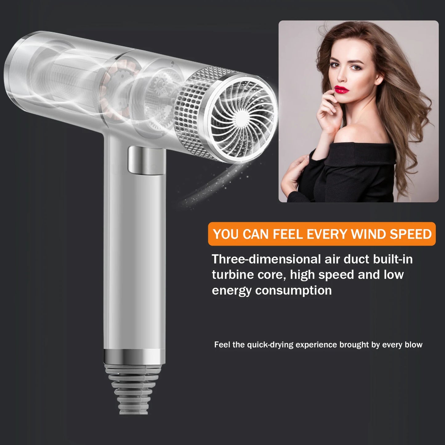 Professional Lightweight Blow Dryer | Hot & Cold Wind with Negative Ionic Technology