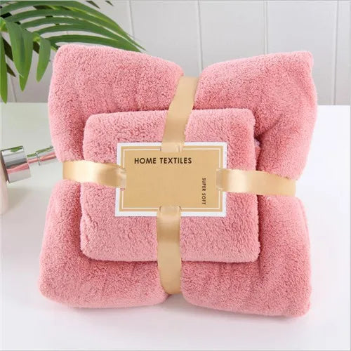 Coral Fleece Drying Towel Microfibre Bath Towel Set