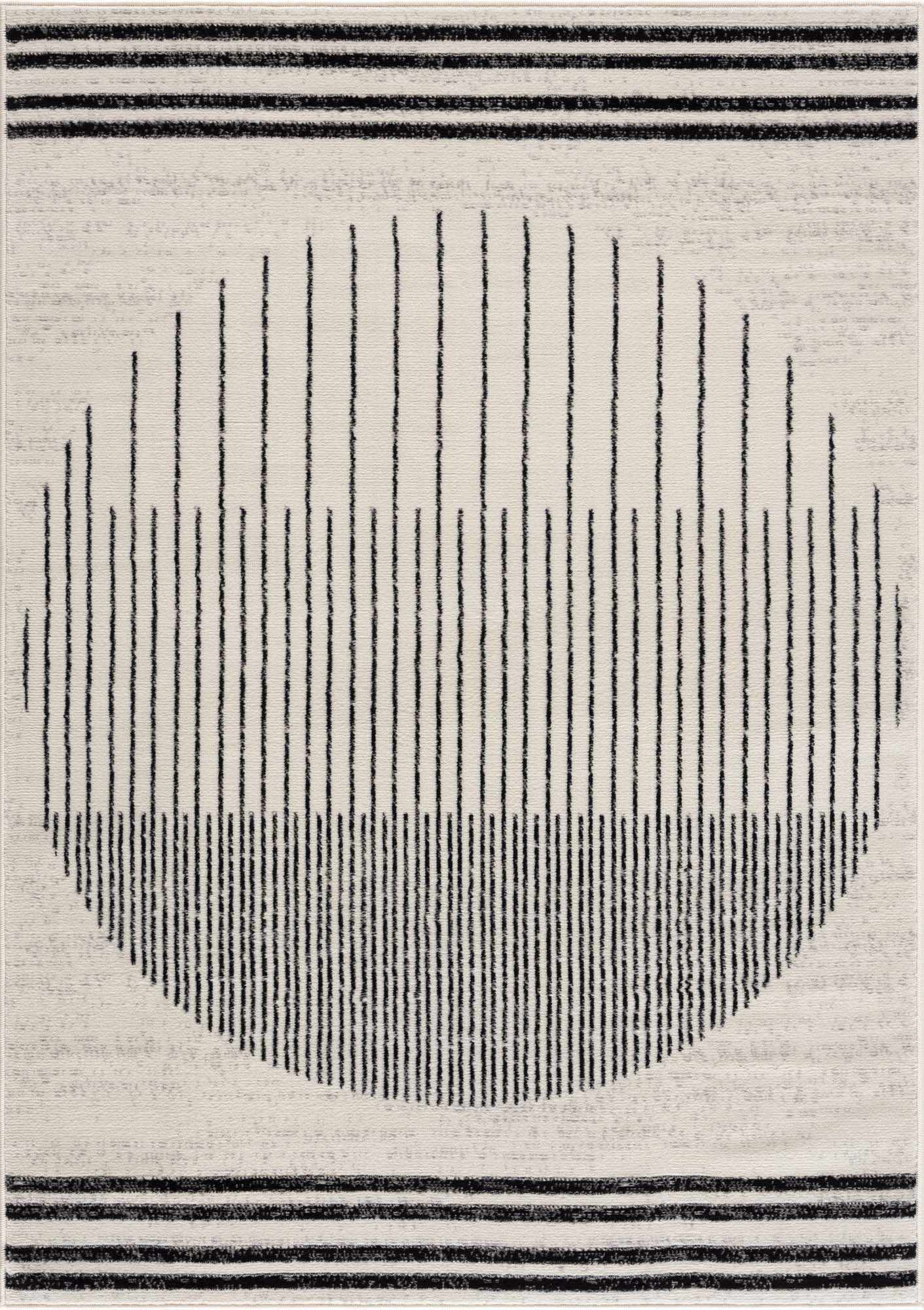Angus Abstract Black and White Area Rug Hauteloom LLC