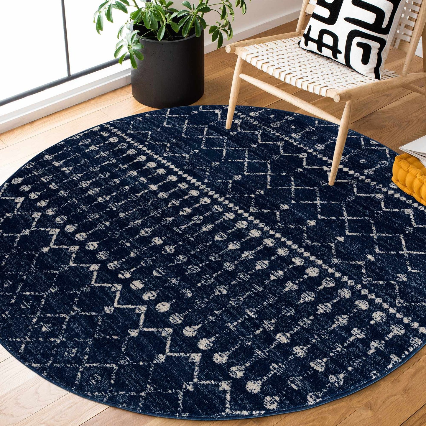 Tigrican Navy 2335 Area Rug Hauteloom LLC