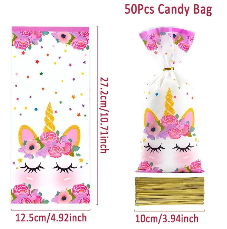 Rainbow Unicorn Disposable Tableware Birthday Party Decorations OMEZMART