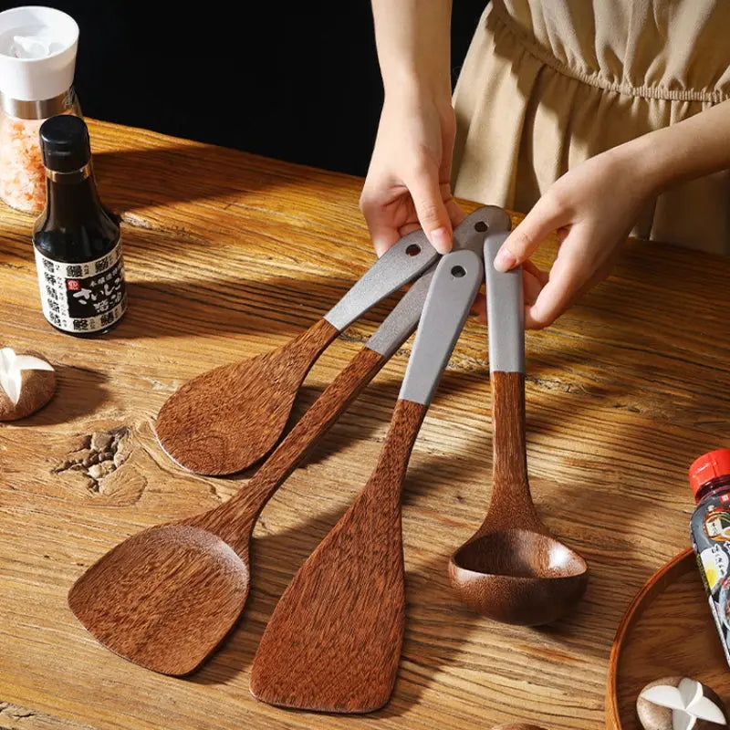Japanese Style Wooden Kitchen Utensils Set, Creative Kitchen Tools OMEZMART