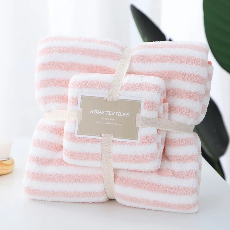 Coral Fleece Drying Towel Microfibre Bath Towel Set