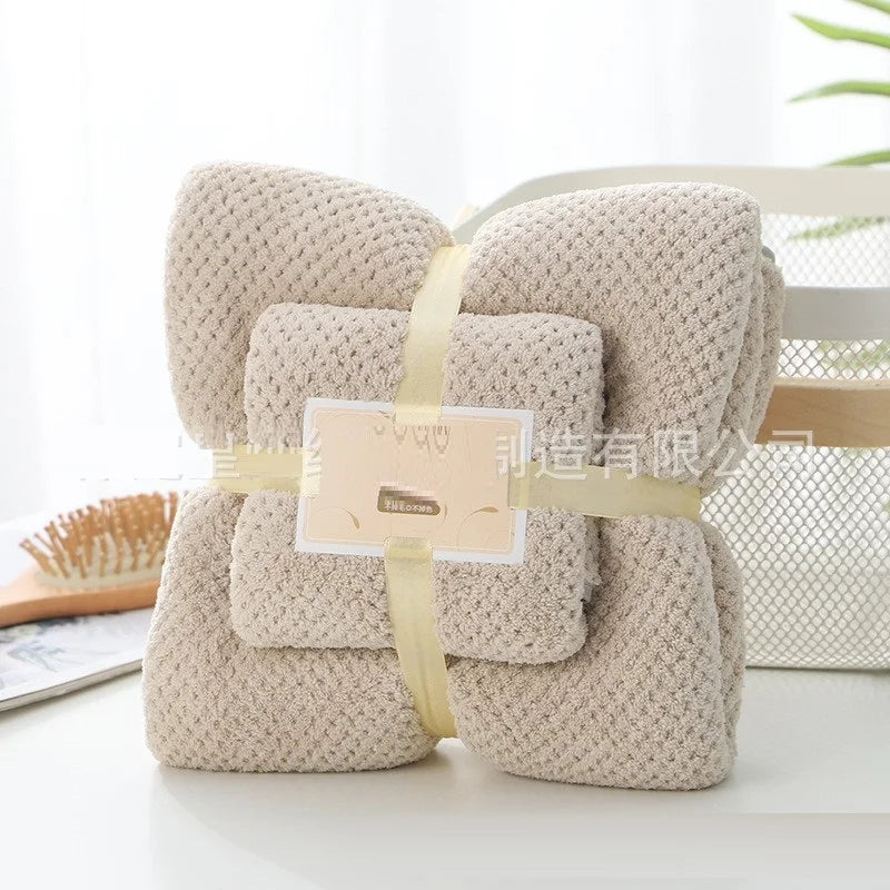 Coral Fleece Drying Towel Microfibre Bath Towel Set