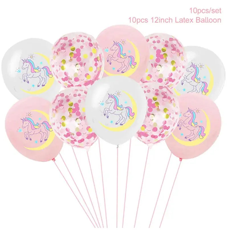 Rainbow Unicorn Disposable Tableware Birthday Party Decorations OMEZMART