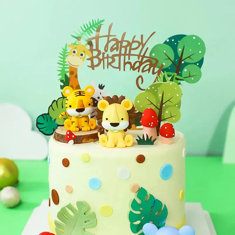 Woodland Animals Cake Decor Jungle Safari Party Cake Topper Birthday OMEZMART
