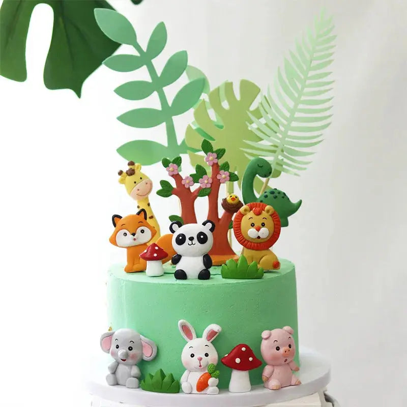 Woodland Animals Cake Decor Jungle Safari Party Cake Topper Birthday OMEZMART