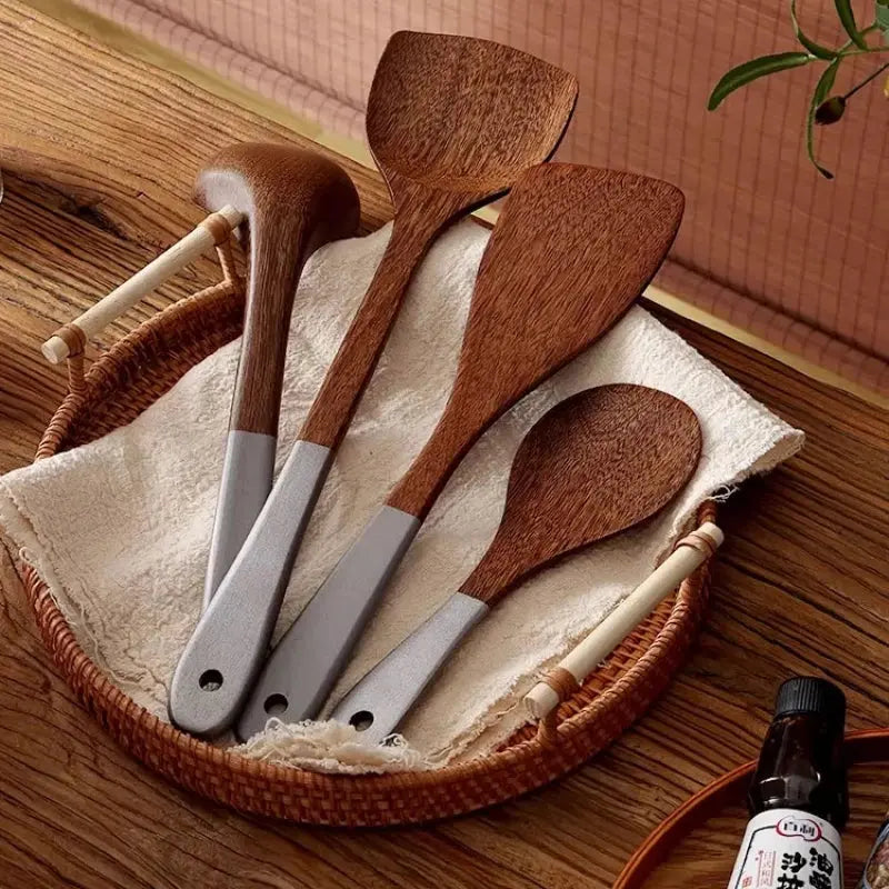 Japanese Style Wooden Kitchen Utensils Set, Creative Kitchen Tools OMEZMART