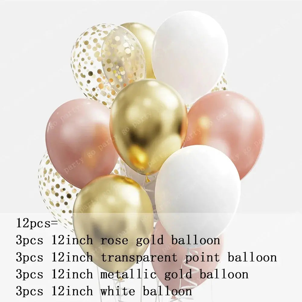 Black Gold Latex Balloons Birthday Party Decorations Baby Shower Supplies OMEZMART