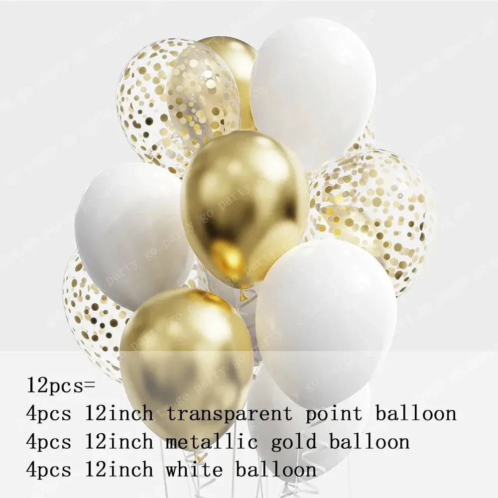 Black Gold Latex Balloons Birthday Party Decorations Baby Shower Supplies OMEZMART