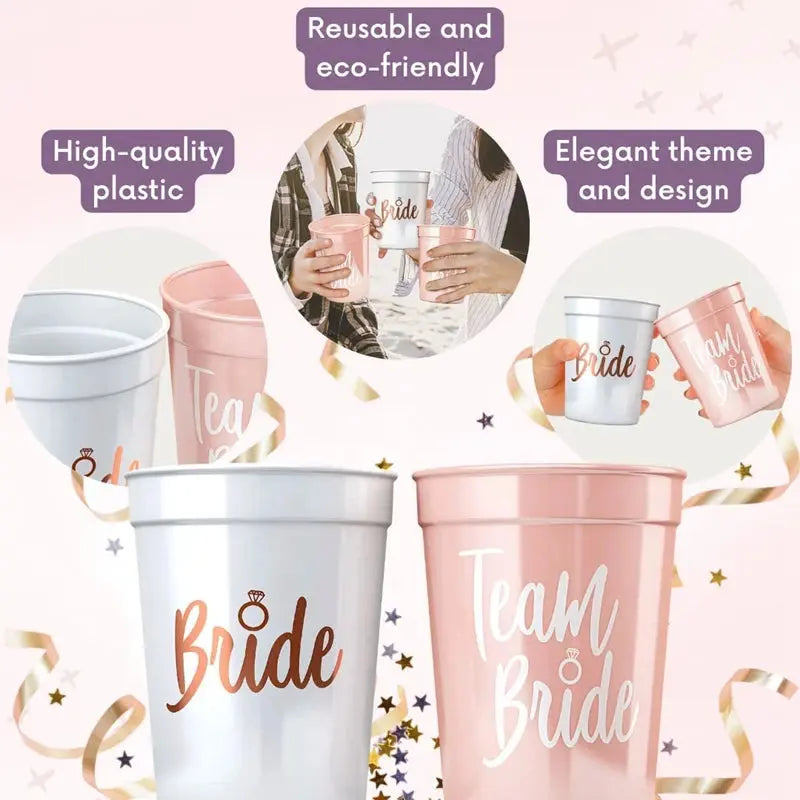 Bride Plastic Drinking Cups Bridal Shower Gift Bride to Be Party OMEZMART