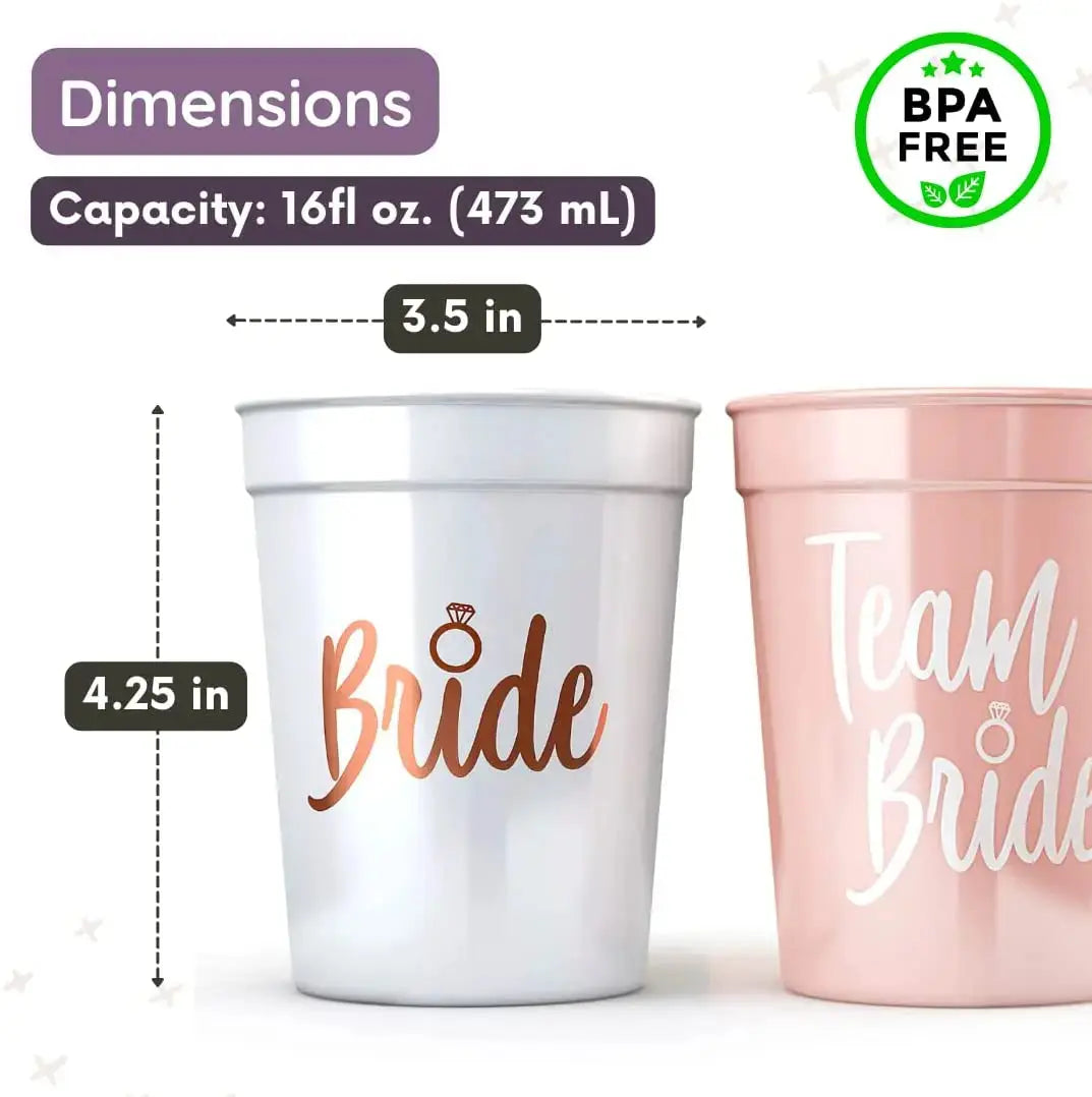 Bride Plastic Drinking Cups Bridal Shower Gift Bride to Be Party OMEZMART