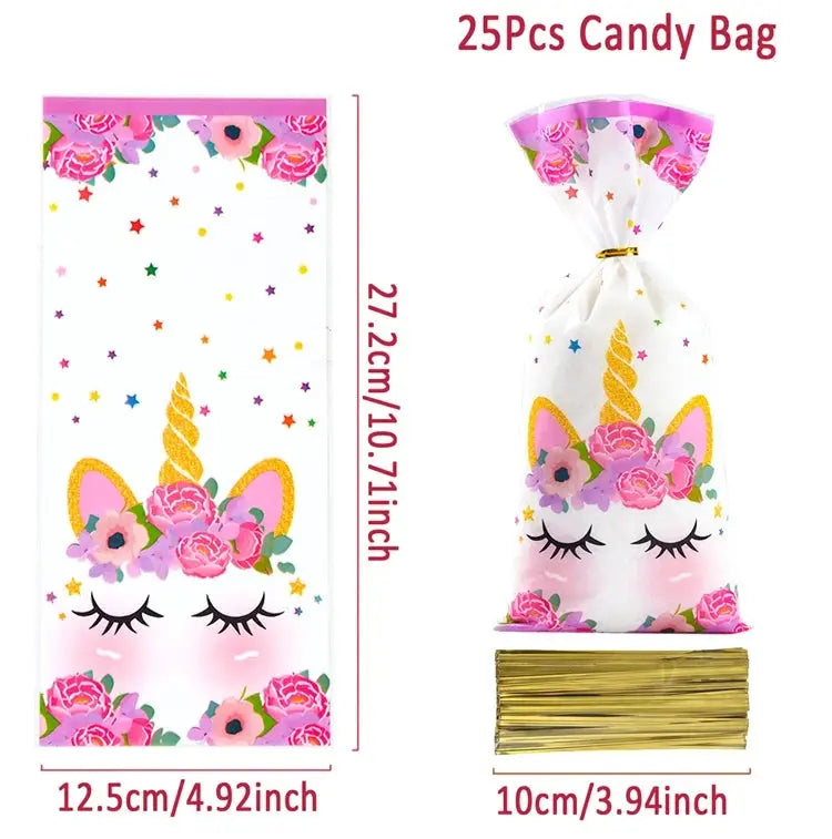 Rainbow Unicorn Disposable Tableware Birthday Party Decorations OMEZMART
