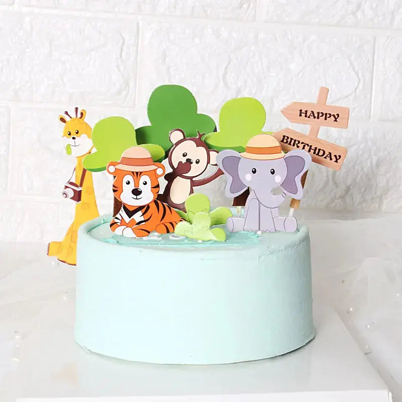 Woodland Animals Cake Decor Jungle Safari Party Cake Topper Birthday OMEZMART