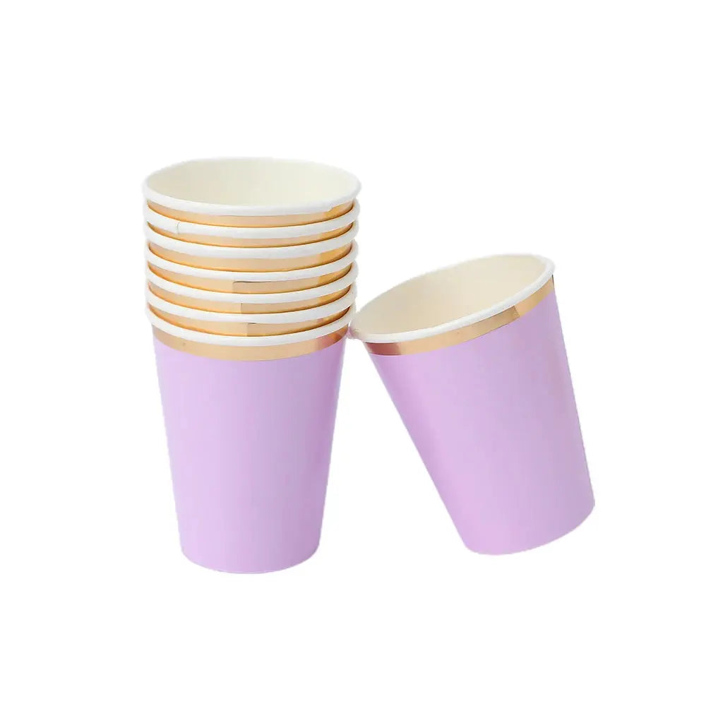 Purple Pink Petal Series Disposable Tableware Birthday Party Decoration OMEZMART