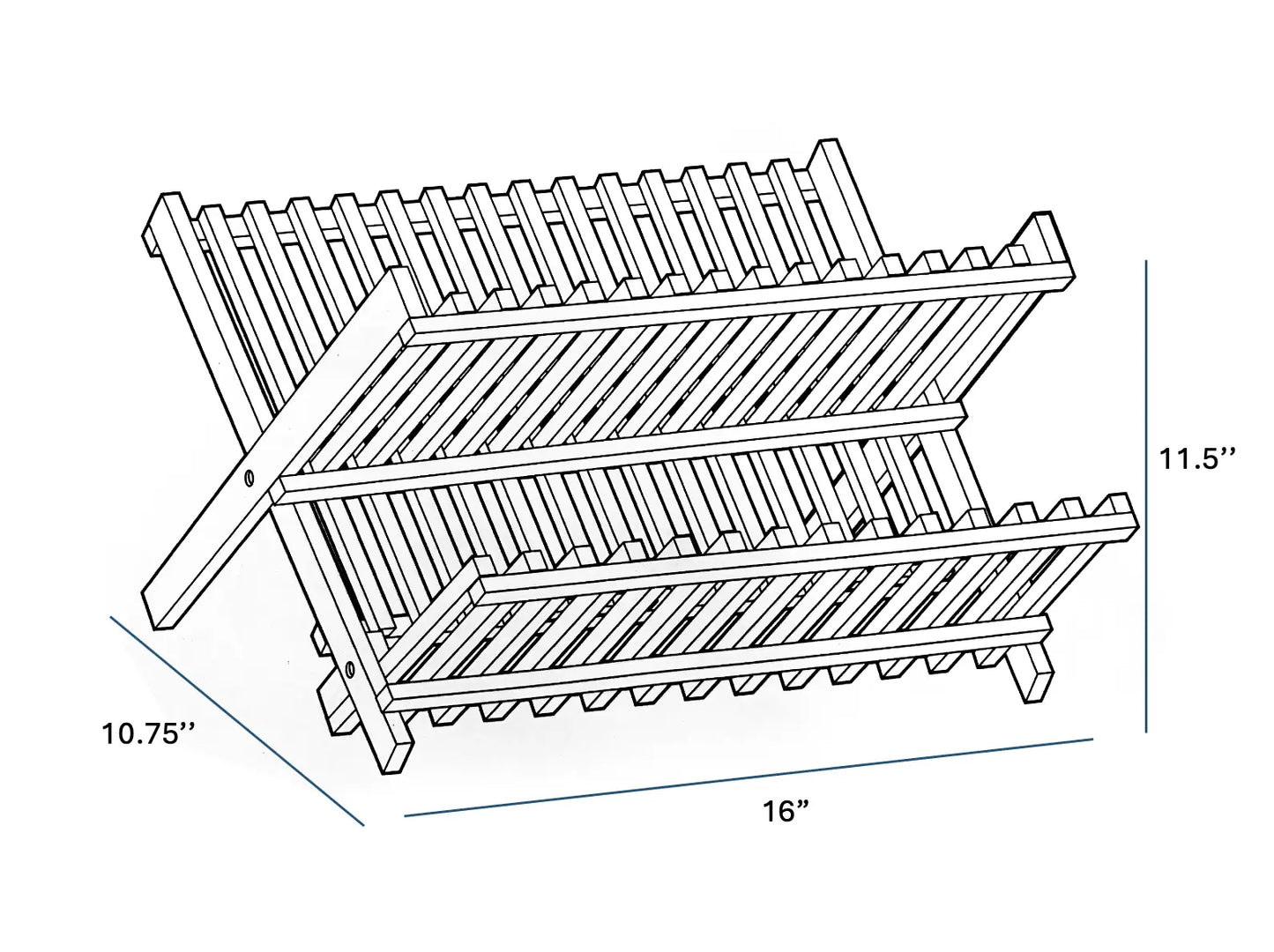 Bamboo Dish Drying Rack - 2-Tier Foldable Dish Rack for Kitchen Counter Dura Living LLC