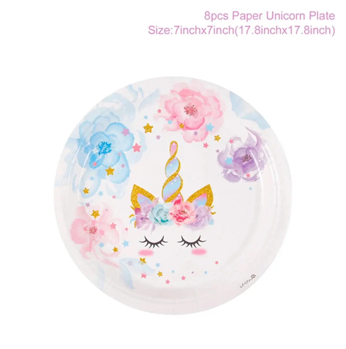 Rainbow Unicorn Disposable Tableware Birthday Party Decorations OMEZMART
