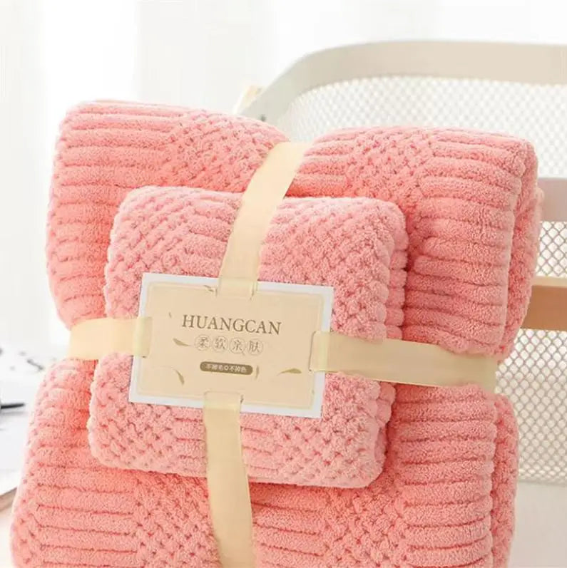 Coral Fleece Drying Towel Microfibre Bath Towel Set