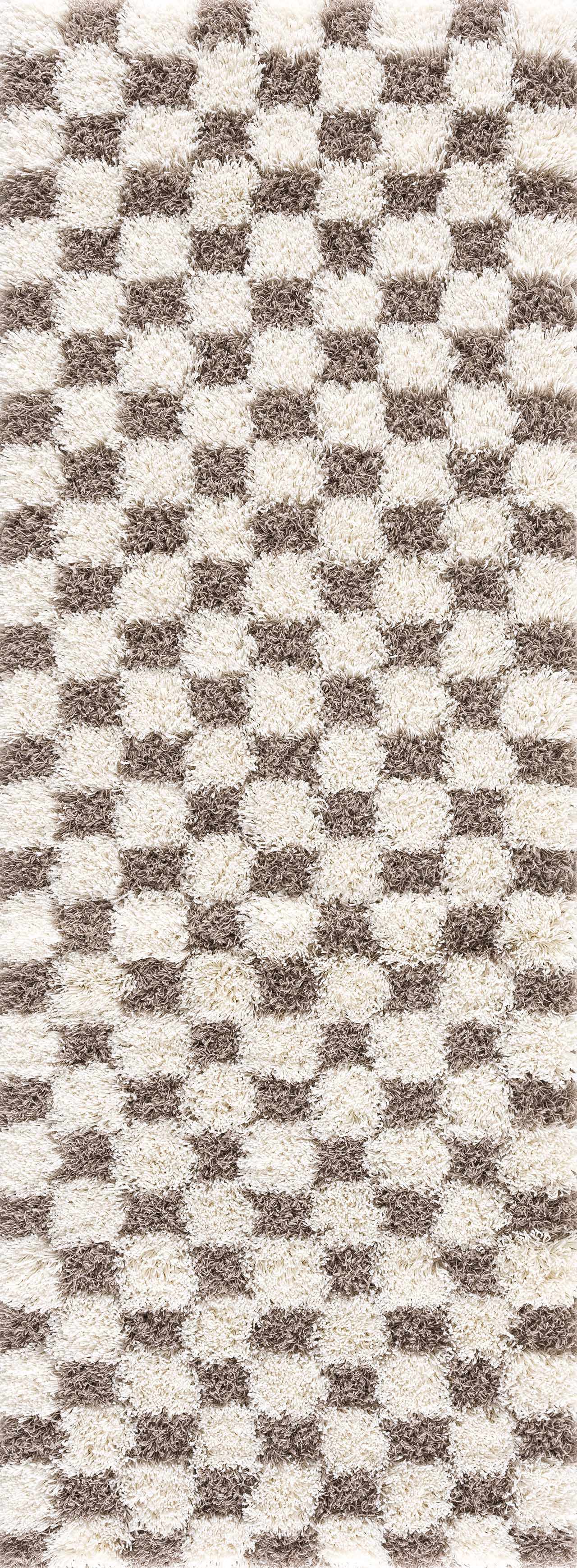 Atira Brown Checkered Area Rug Hauteloom LLC