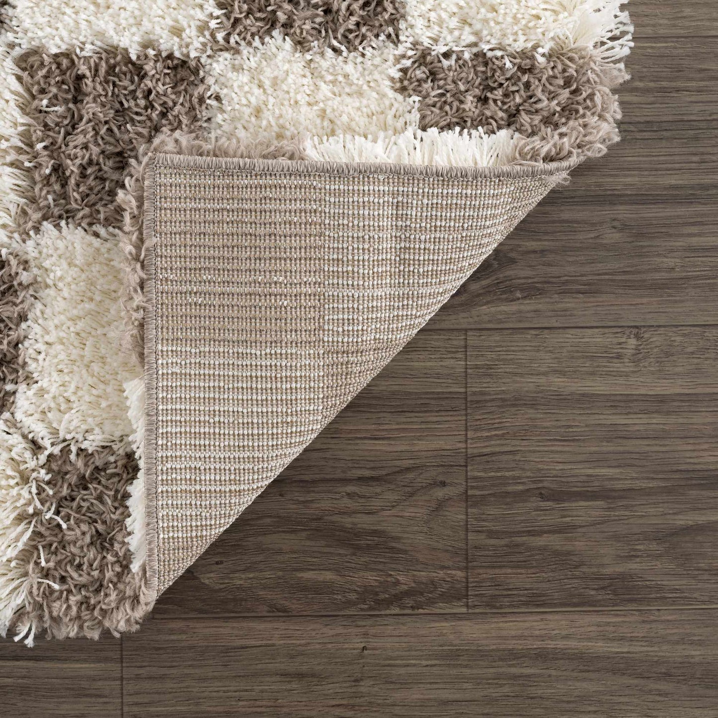 Atira Brown Checkered Area Rug Hauteloom LLC