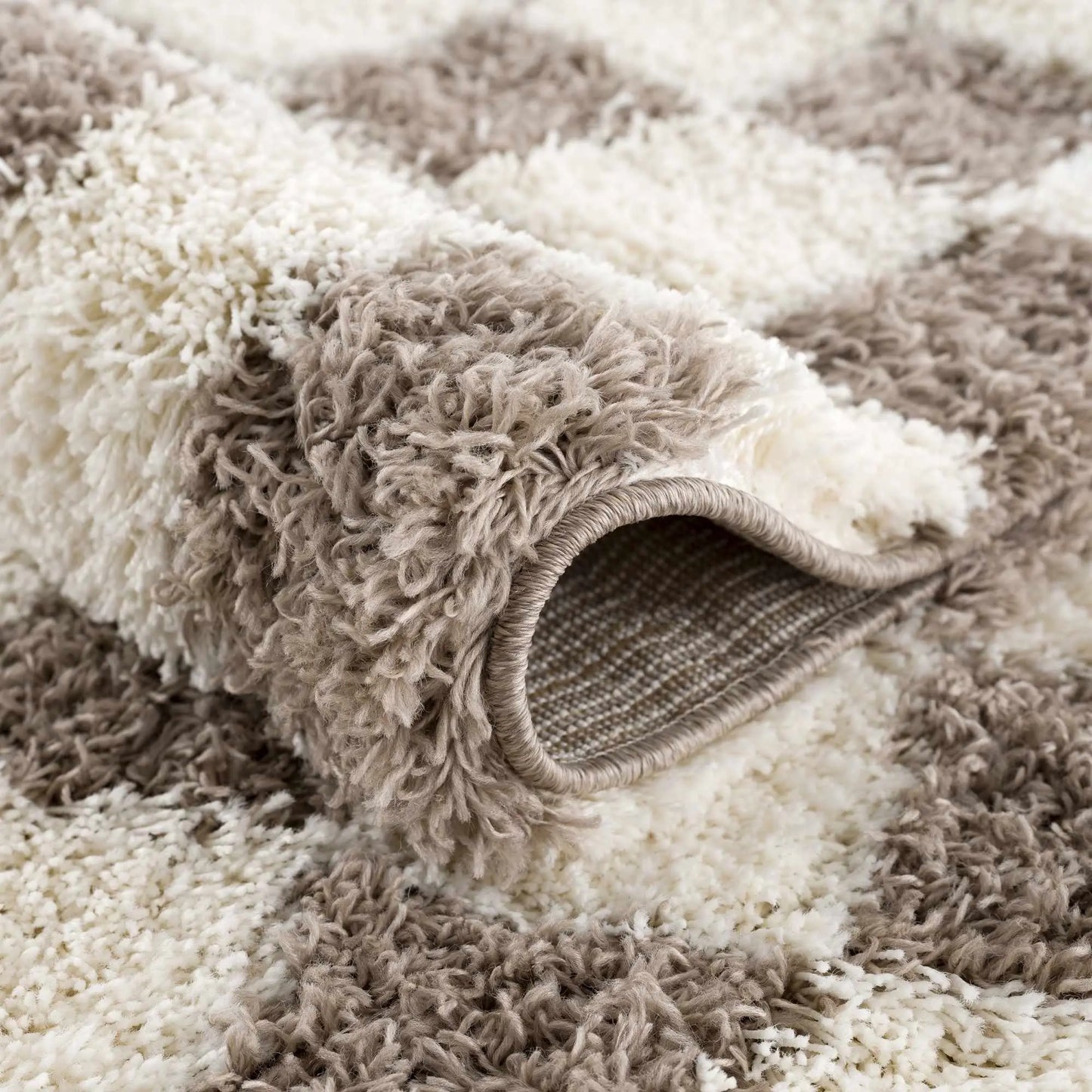 Atira Brown Checkered Area Rug Hauteloom LLC