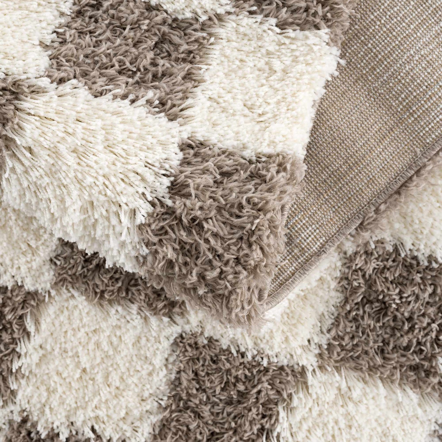 Atira Brown Checkered Area Rug Hauteloom LLC