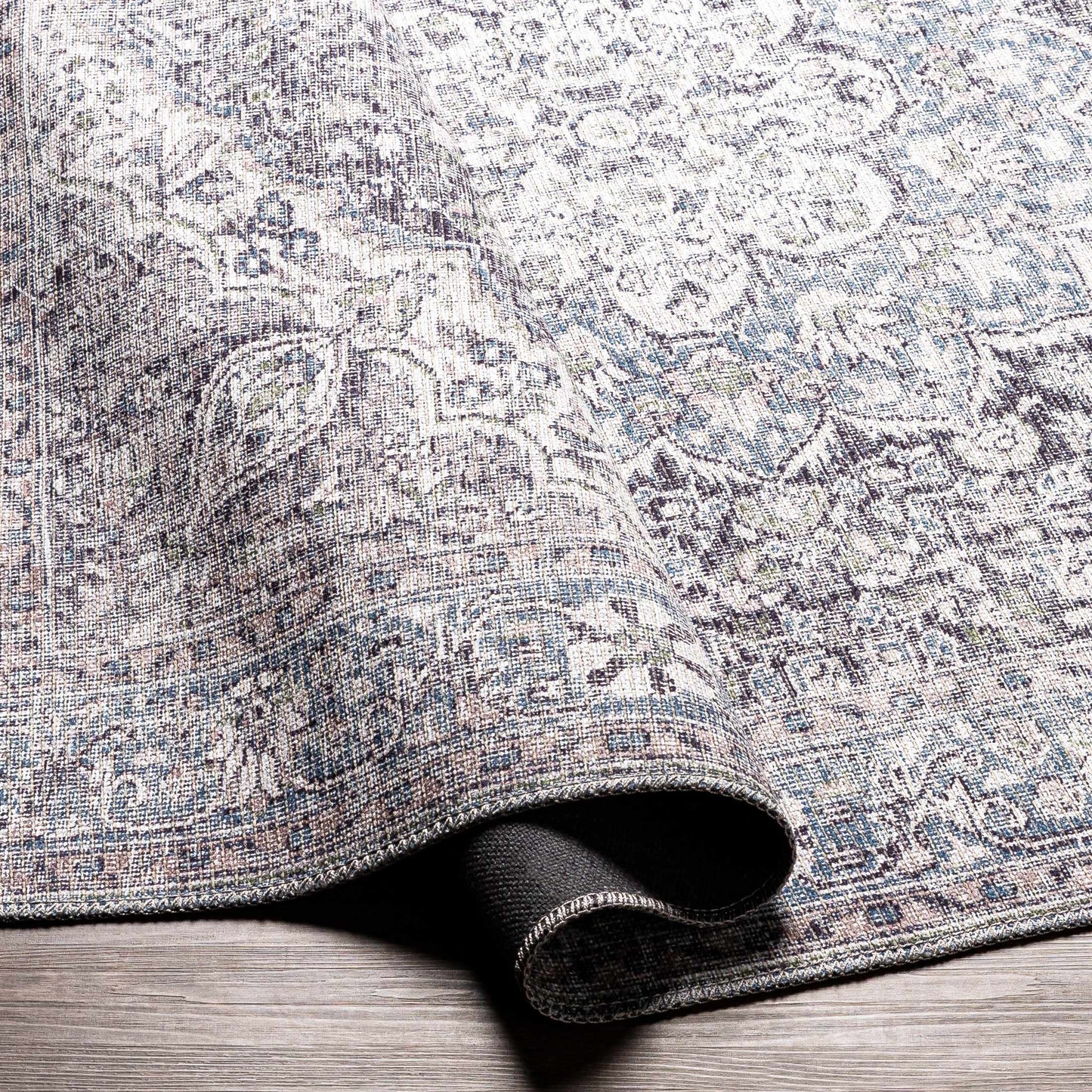 Tavas Blue Medallion Washable Rug Hauteloom LLC