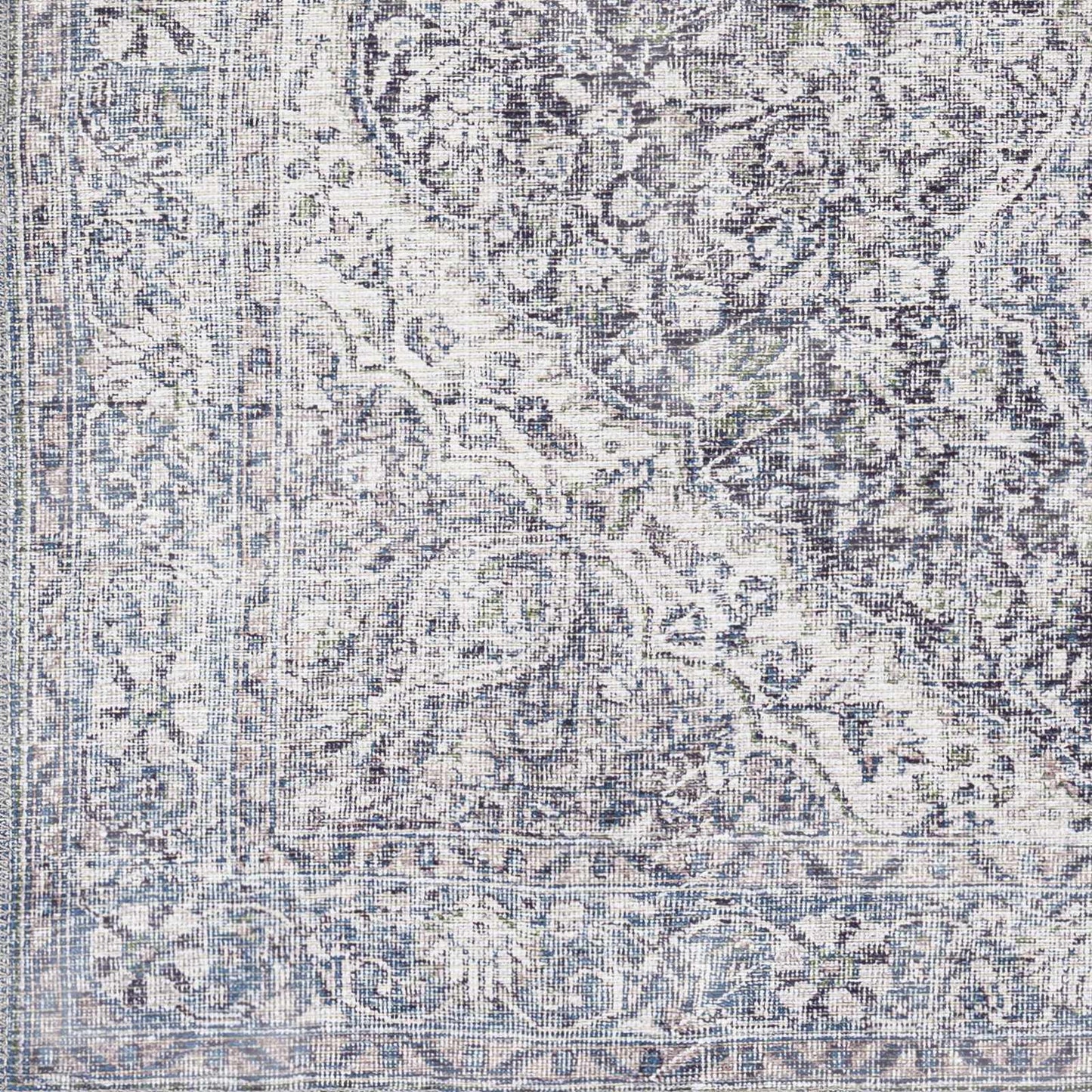 Tavas Blue Medallion Washable Rug Hauteloom LLC