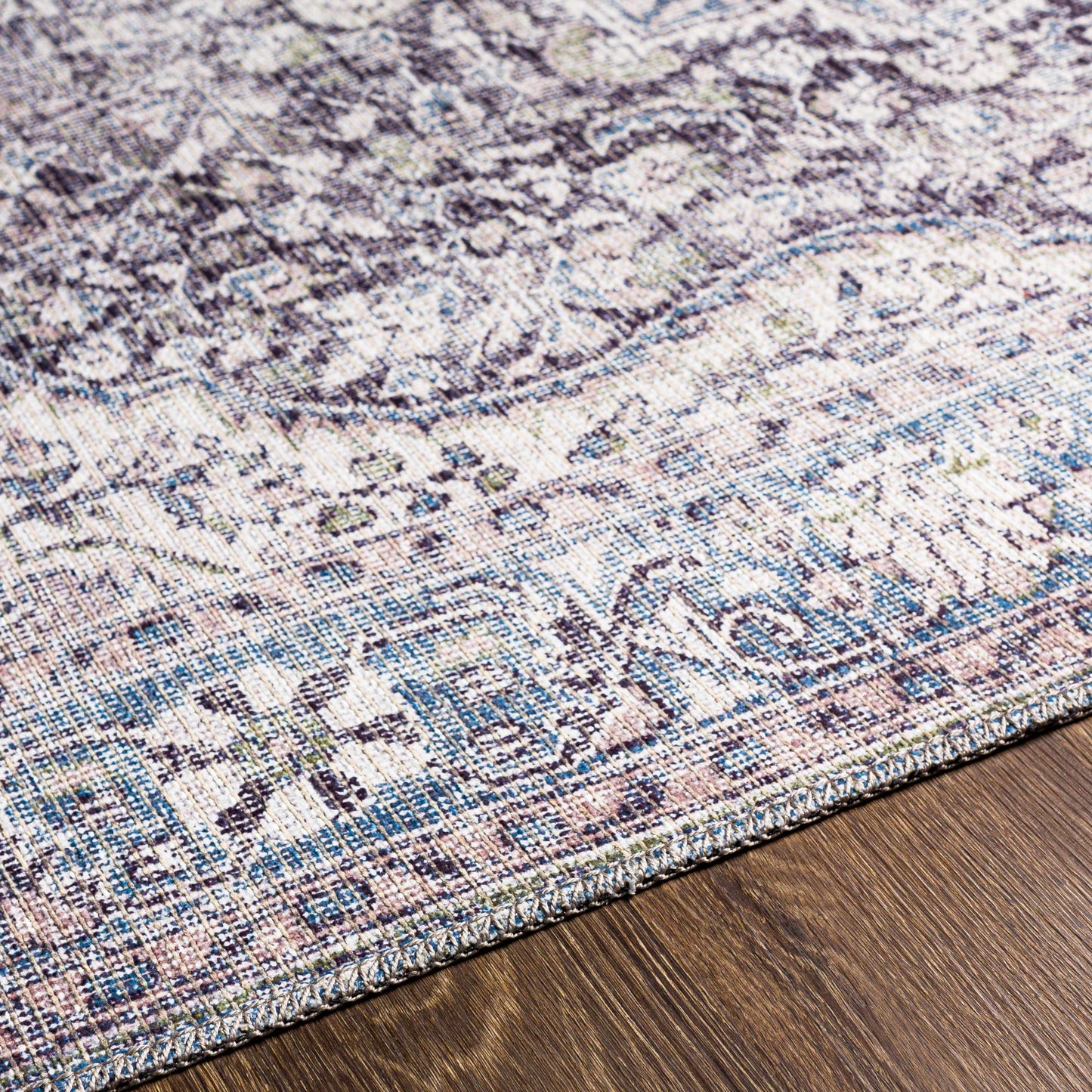 Tavas Blue Medallion Washable Rug Hauteloom LLC