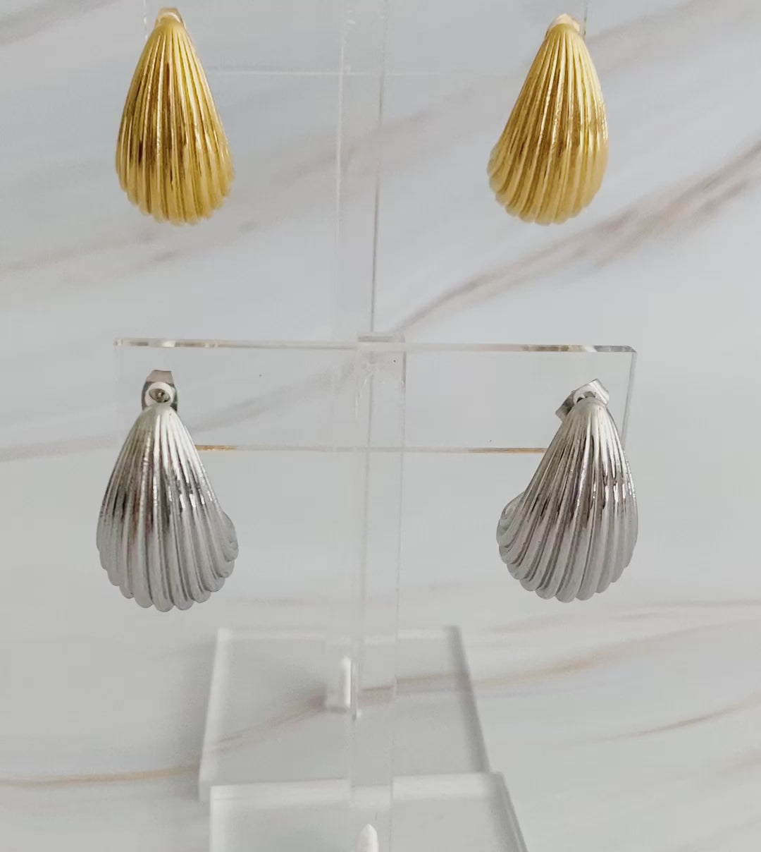 Cabled Teardrop Solid Stud Earrings