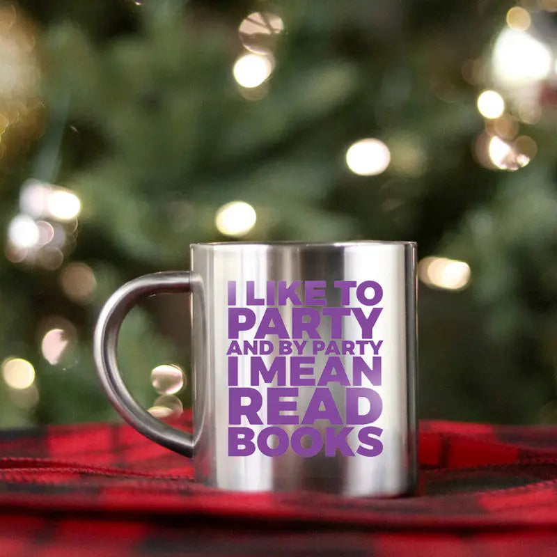 I Like to Party Read Books Gold & Silver Mug True Modern